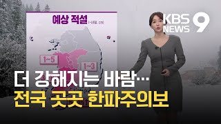 [날씨] ‘강풍’·‘한파’…내일 출근길 서울 -12도 / KBS 2021.01.28.