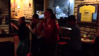 DTOJ dancing for Chili's customers