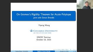 Yipeng Wang - On Gromov’s rigidity theorem for polytopes with acute angles