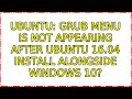 Ubuntu: GRUB menu is not appearing after Ubuntu 16.04 install alongside Windows 10?