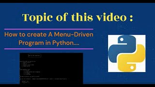 How to Create Menu Driven Program in Python...