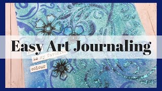 Easy Art Journaling with Distress Oxides, stencil, paste & WOW embossing