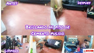 dando brillo a piso de cemento || piso de cemento pulido || limpieza ||bienvenidos a mi hogar