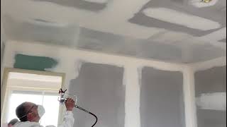 Enduit à projeter #Semin Airless 3 en 1.Surface plafond 10m2. Top chrono