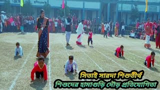 সিতাই সারদা শিশু তীর্থে ছোট্ট শিশুদের হামাগুড়ি দৌড় প্রতিযোগিতা দেখুন