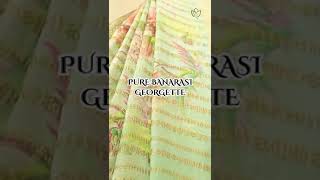 Banarasi Georgette Saree - Sea Green Color  | Moksha Couture #mokshacoututre