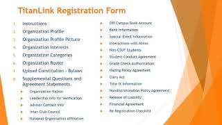 New Student Organization Registration