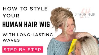 How to Style a Human Hair Wig with Lasting Waves⭐️Tutorial⭐️@wigshe#humanhairwig #hairloss