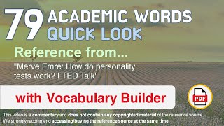 79 Academic Words Quick Look Ref from "Merve Emre: How do personality tests work? | TED Talk"