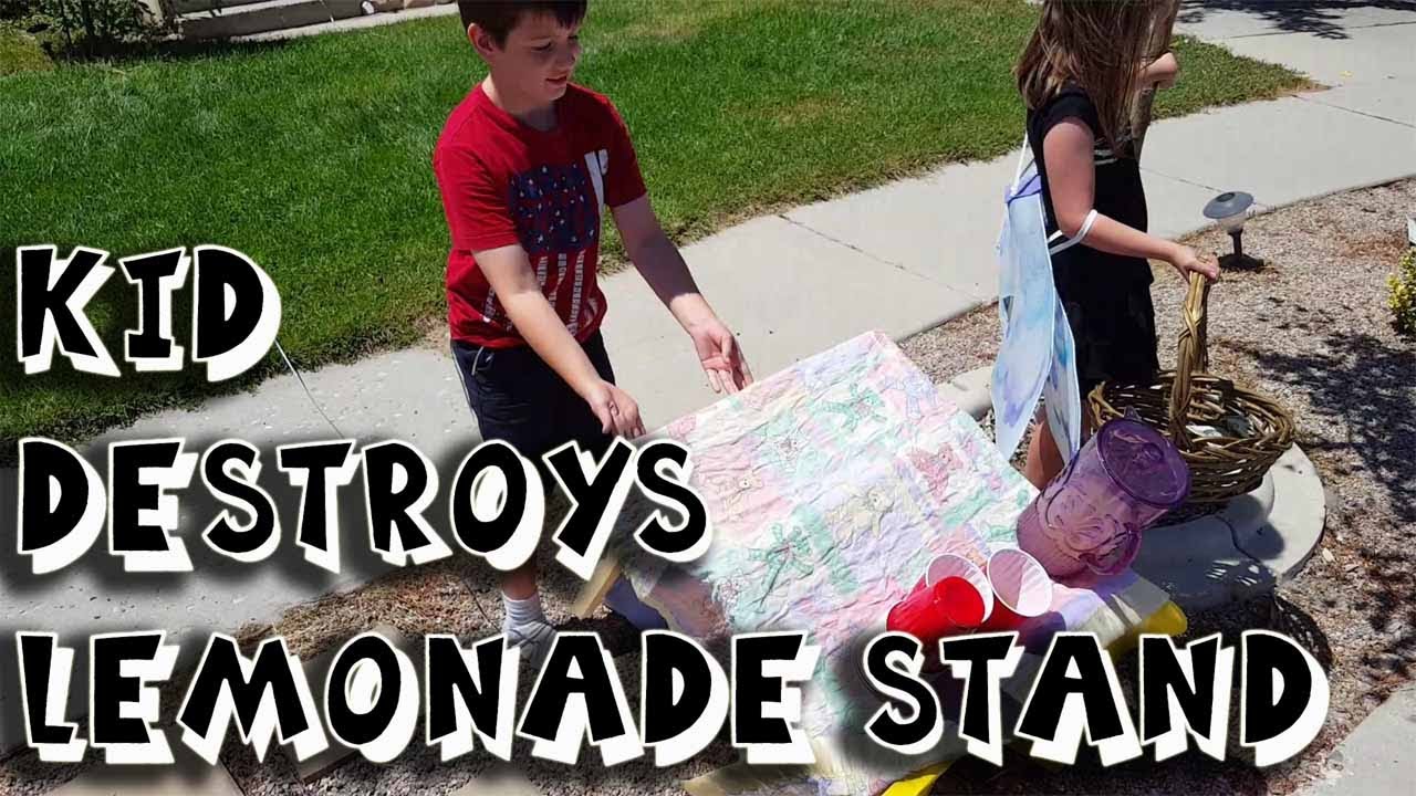 Kid Flips Sister's Lemonade Stand Cus She Made More Money Skit - YouTube