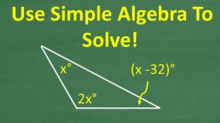 Find the 3 missing angles in the triangle  - Geometry Triangle Practice Problem