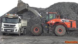 4K| Loading Scania R650 XT & Volvo FMX 500 Dump Truck With A Doosan DL550