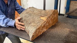 Wood Recycling Is Easy, Cheap // Beautifully Designed Outdoor Table With Tree Roots And Firewood