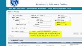 Background Screening Clearinghouse: Individual Profile and Search