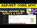 ASP.NET Core MVC:CRUD Operations using jQuery AJAX, ADO.NET, and SQL Server without Entity Framework