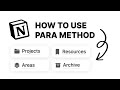 How I use PARA method to Organize My Life | Free Notion template