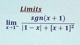 Evaluation of Conceptual limit involving signum ,modulus and greatest Integer functions.