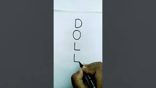 How to Draw a Doll Using The Word DOLL