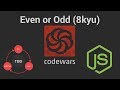 Codewars: Even or Odd (8 kyu) TDD in JavaScript
