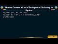 How to Convert a List of Strings to a Dictionary in Python