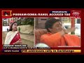 bjp s poonam mahajan defends sadhvi attacks her contender priya dutt refering to sanjay dutt