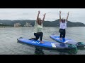 sup yoga in sunset beach asamushi