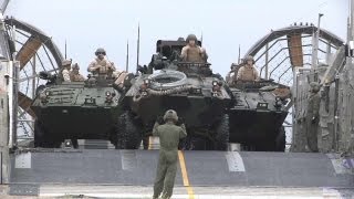 Marines Load/Unload Light Armored Vehicles on LCAC Hovercraft