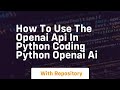How to use the openai api in python coding python openai ai