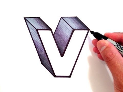 How To Draw The Letter V In 3d Youtube