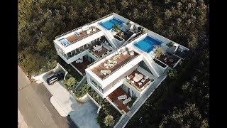 Time lapse of luxury vacation houses construction in Croatia