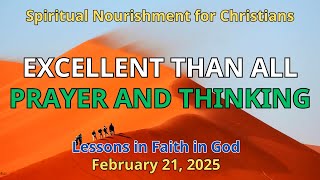 Lessons in Faith in God #1 | Spiritual Nourishment for Christians