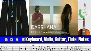 DARSHANA - Ninne njan kandanne Easy Notes Arr. by Violinist Sibin S S l V4 Violin l Darshana Notes