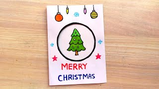 Christmas card drawing easy | How to make Christmas card step by step | Christmas card drawing idea