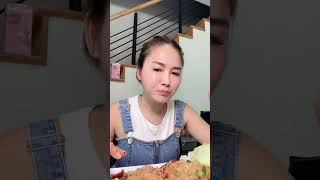 หมูกรอบกับตำเส้นเล็ก แซ่บจัด #mukbang #food #eat #cooking #eating #delicious #eatingshow #yummy