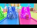 5 giant duck cartoon cow elephant tiger lion dinosaur paint wild animals crossing fountain animation