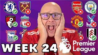 2024/25 PREMIER LEAGUE PREDICTIONS - WEEK #24