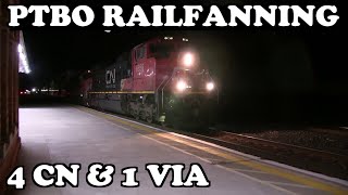 PTBO Railfanning S02E86 - 4 CN \u0026 1 VIA Trains Strathroy Sub