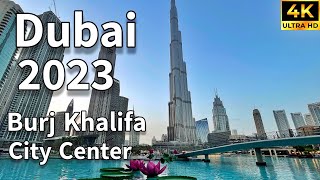 Dubai 🇦🇪 Burj Khalifa Top Tourist Spots, Fountain Show, City Center [ 4K ] Walking Tour