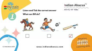 Activity for today-Listen and Tick the correct answer