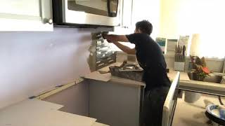 install tile kitchen back - splashติดผนังตกแต่งลวดลายผนังห้องครัว