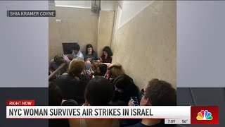 NYC woman reacts after surviving air strikes in Tel Aviv | NBC New York