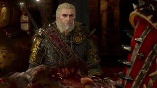 Eskel and Geralt disecting a Vampire Katakan - The Witcher 3: Wild Hunt