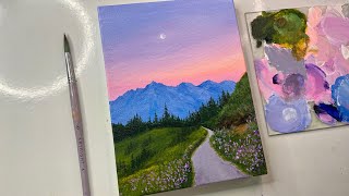 Mountain painting/ acrylic painting tutorial/ acrylic painting for beginners/ pathway painting