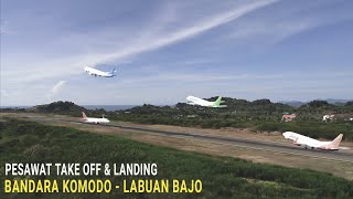 Pesawat Garuda Indonesia, Batik Air, Citilink dan Wings Air Landing dan Take Off di Bandara Komodo