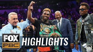 Jermell Charlo wins super welterweight title with TKO of Tony Harrison | HIGHLIG