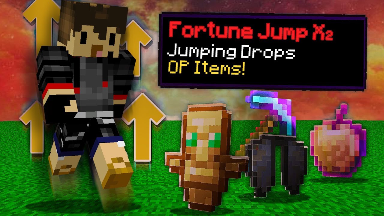 Minecraft But Jumping Drops Op Items Youtube