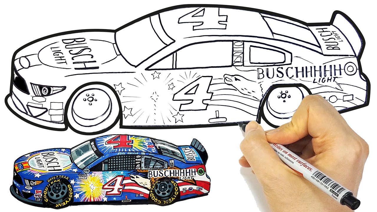 How To Draw A Nascar Race Car Step By Step