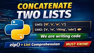 Concatenate Two Lists in Python using zip() | Python Interview Question