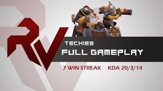 Divine 1 on smurf--7 Win Streak Techies--KDA-20-3-14 RobotVice Full Techies Roaming VOD