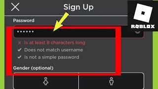 Fix Roblox || Password is at least 8 characters long Does not match username Is not a simple pass..